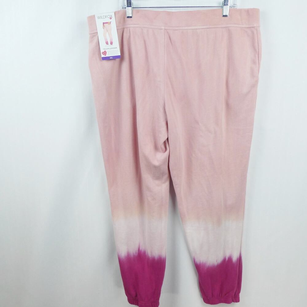 Wildfox Tie Dye Jogger Size XXL Pink Sweatpant Knit Relaxed Fit Pull On Pants 2X - Picture 7 of 12